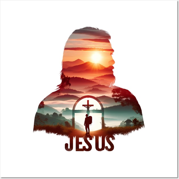 Christian Tshirt Design Siluet Jesus Christ Wall Art by Javacustoms